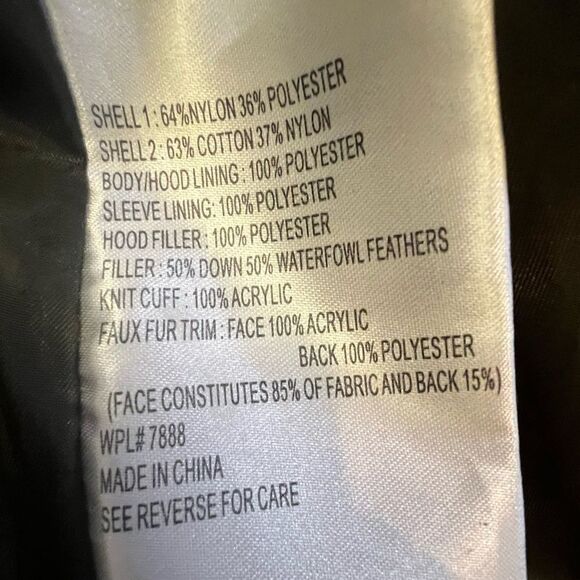 Miss Sixty Down & Faux Fur Trim Utility Winter Jacket Parka Coat Small - Picture 14 of 17